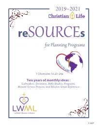 2019–2021 for Planning Programs