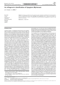 An Infrageneric Classification of Syzygium (Myrtaceae)