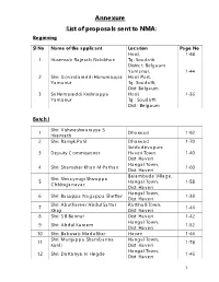 Annexure :List of Proposals Sent to NMA