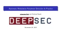 Automatic Modulation Parameter Detection in Practice