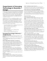 Department of Emerging Technology in Business + Design 1