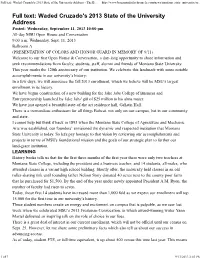 Full Text: Waded Cruzado's 2013 State of the University Address - the B