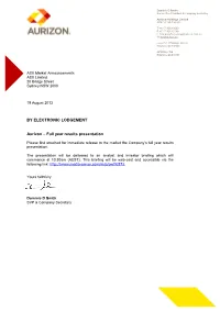 Full Year Results Presentation