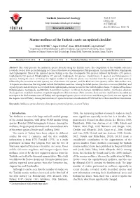 Marine Molluscs of the Turkish Coasts: an Updated Checklist