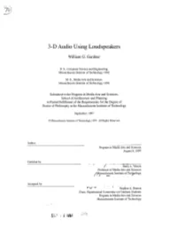 3-D Audio Using Loudspeakers ~: ~
