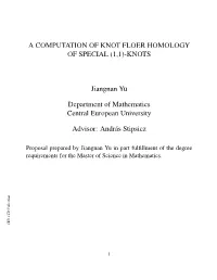 A Computation of Knot Floer Homology of Special (1,1)-Knots