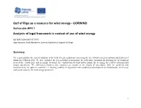 Deliverable WP4.1 Analysis of Legal Framework in Context of Use of Wind Energy
