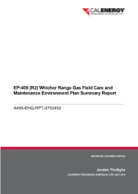 EP-408 (R2) Whicher Range Gas Field Care and Maintenance Environment Plan Summary Report