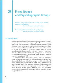 Frieze Groups and Crystallographic Groups