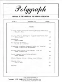 JOURNAL of the AMERICAN POLYGRAPH ASSOCIATION