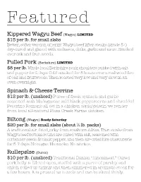 Menu for Week