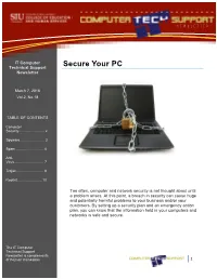 Secure Your PC Newsletter