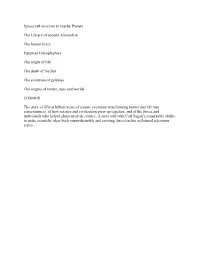 Spacecraft Missions to Nearby Planets the Library of Ancient Alexandria