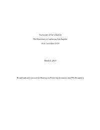 Testimony of Yatta Kiazolu the University of California, Los