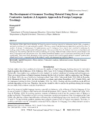 The Development of Grammar Teaching Material Using Error and Contrastive Analysis (A Linguistic Approach in Foreign Language Teaching)