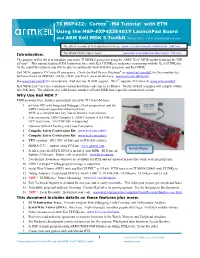 TI MSP432: Cortex™-M4 Tutorial with ETM Using the MSP-EXP432E401Y