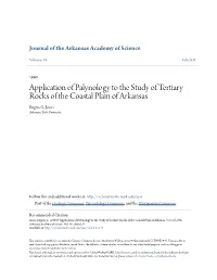Application of Palynology to the Study of Tertiary Rocks of the Coastal Plain of Arkansas Eugene L