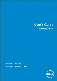 Dell P2314H User's Guide