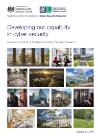Developing Our Capability in Cyber Security
