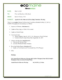 Memorandum DATE: May 16, 2019