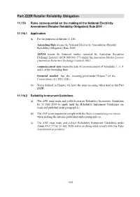 Part ZZZR Retailer Reliability Obligation