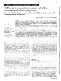 Profiling Serum Biomarkers in Patients with COPD