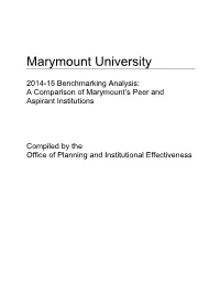 Benchmark Comparison for Marymount University: 2006-2007