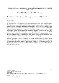 Hydrographic Data As Indicators of Physical Development on the Trinidad West Coast