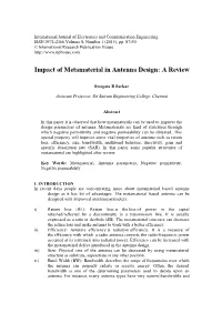 Impact of Metamaterial in Antenna Design: a Review