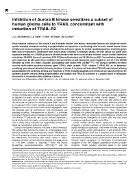 Inhibition of Aurora B Kinase Sensitizes a Subset of Human Glioma Cells to TRAIL Concomitant with Induction of TRAIL-R2