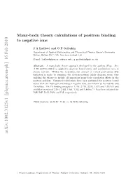 Many-Body Theory Calculations of Positron Binding to Negative Ions