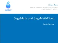 Sagemath and Sagemathcloud