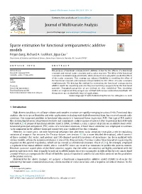 Sparse Estimation for Functional Semiparametric Additive Models Peijun Sang, Richard A