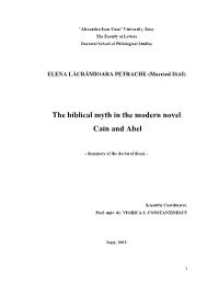 The Biblical Myth in the Modern Novel Cain and Abel