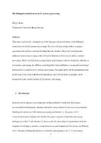 The Bilingual Mental Lexicon in L2 Sentence Processing Holger Hopp