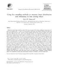 Using Five Sampling Methods to Measure Insect Distribution
