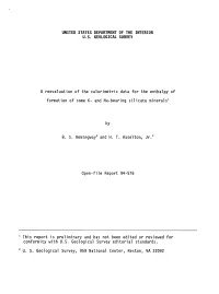 A Reevaluation of the Calorimetric Data for the Enthalpy of Formation of Some K- and Na-Bearing Silicate Minerals1