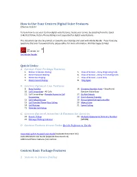 Centrex Features & User Guide
