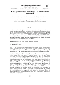 Color Space to Detect Skin Image: the Procedure and Implication
