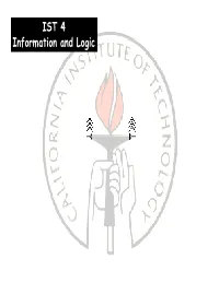 IST 4 Information and Logic Mon Tue Wed Thr Fri