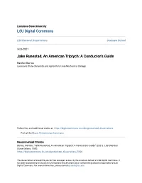 Jake Runestad, an American Triptych: a Conductor's Guide