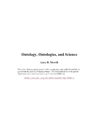 Ontology, Ontologies, and Science