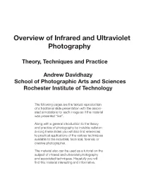 Overview of Infrared and Ultraviolet Photography