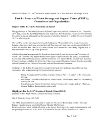 Part 4 – Reports of Vision Strategy and Support Teams (VSST's), Committees and Organizations