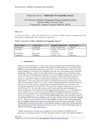 Prostaglandin Analogs Class Review