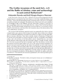 The Gothic Invasions of the Mid-3Rd C. A.D. and the Battle of Abritus: Coins