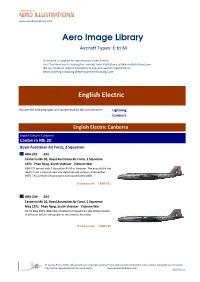 Aero Image Library Aircraft Types: E to M