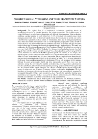 Aerobic Vaginal Pathogens and Their Sensitivity Pattern