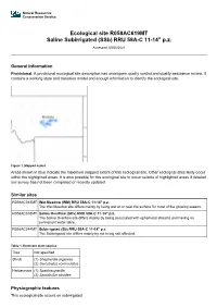 Ecological Site R058AC619MT Saline Subirrigated (Ssb) RRU 58A-C 11-14" P.Z