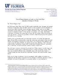 Florida Sea Grant College Program Use of Future Interests in Land As A
